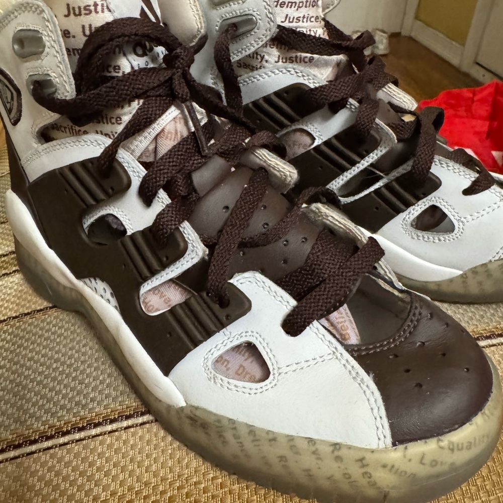 Adidas Brown and White Retro Sneakers